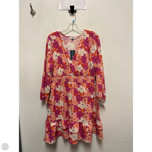 Dress Casual Short By Michelle Mcdowell In Orange & Pink, Size: L