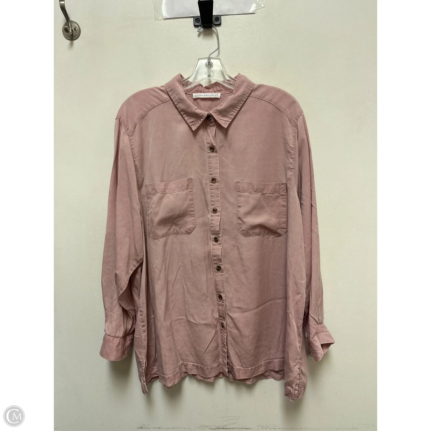 Blouse Long Sleeve By Jane And Delancey In Pink, Size: L