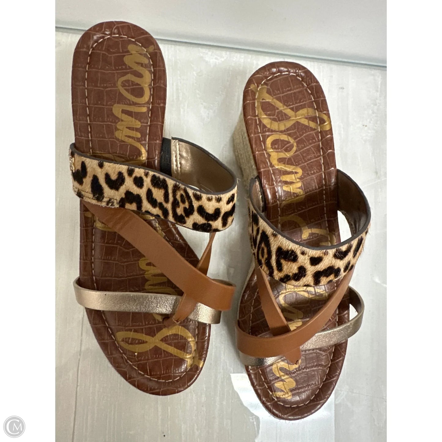 Sandals Heels Wedge By Sam Edelman In Animal Print, Size: 10