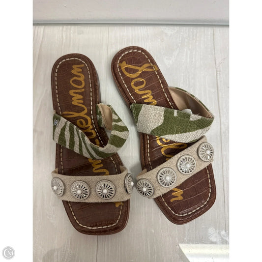 Sandals Flats By Sam Edelman In Cream & Green, Size: 7