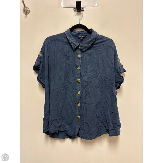 Blouse Short Sleeve By Unique Spectrum In Blue, Size: 2x