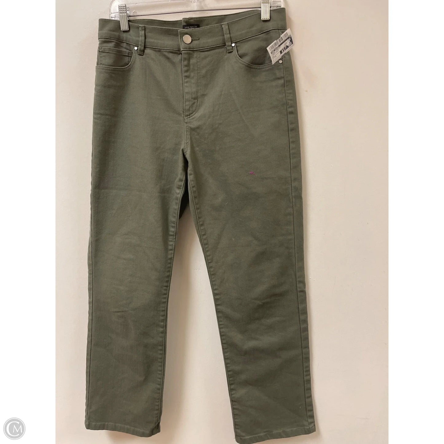 Jeans Straight By Ann Taylor In Green Denim, Size: 8