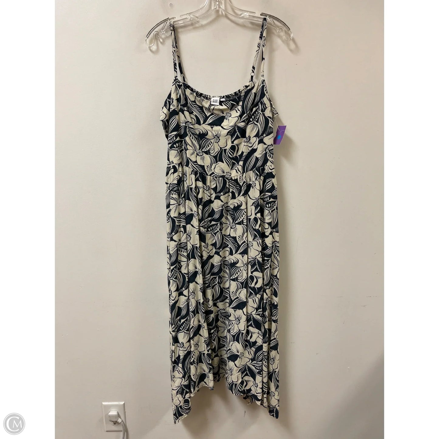Dress Casual Midi By Gap In Blue & Cream, Size: Xl