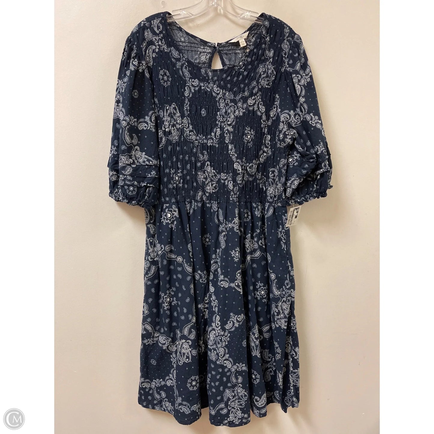 Dress Casual Midi By Terra & Sky In Navy, Size: 1x