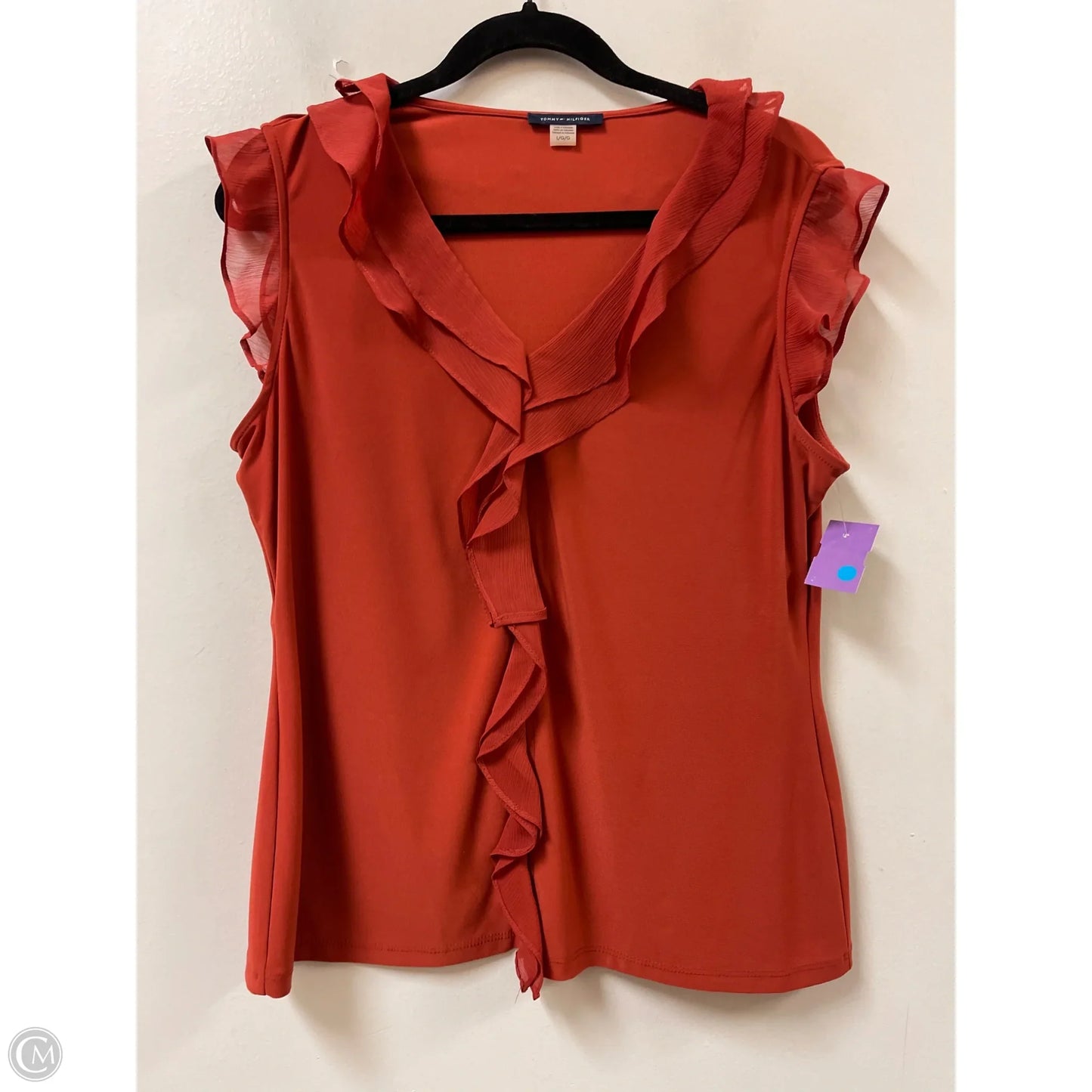 Top Sleeveless By Tommy Hilfiger In Orange, Size: L