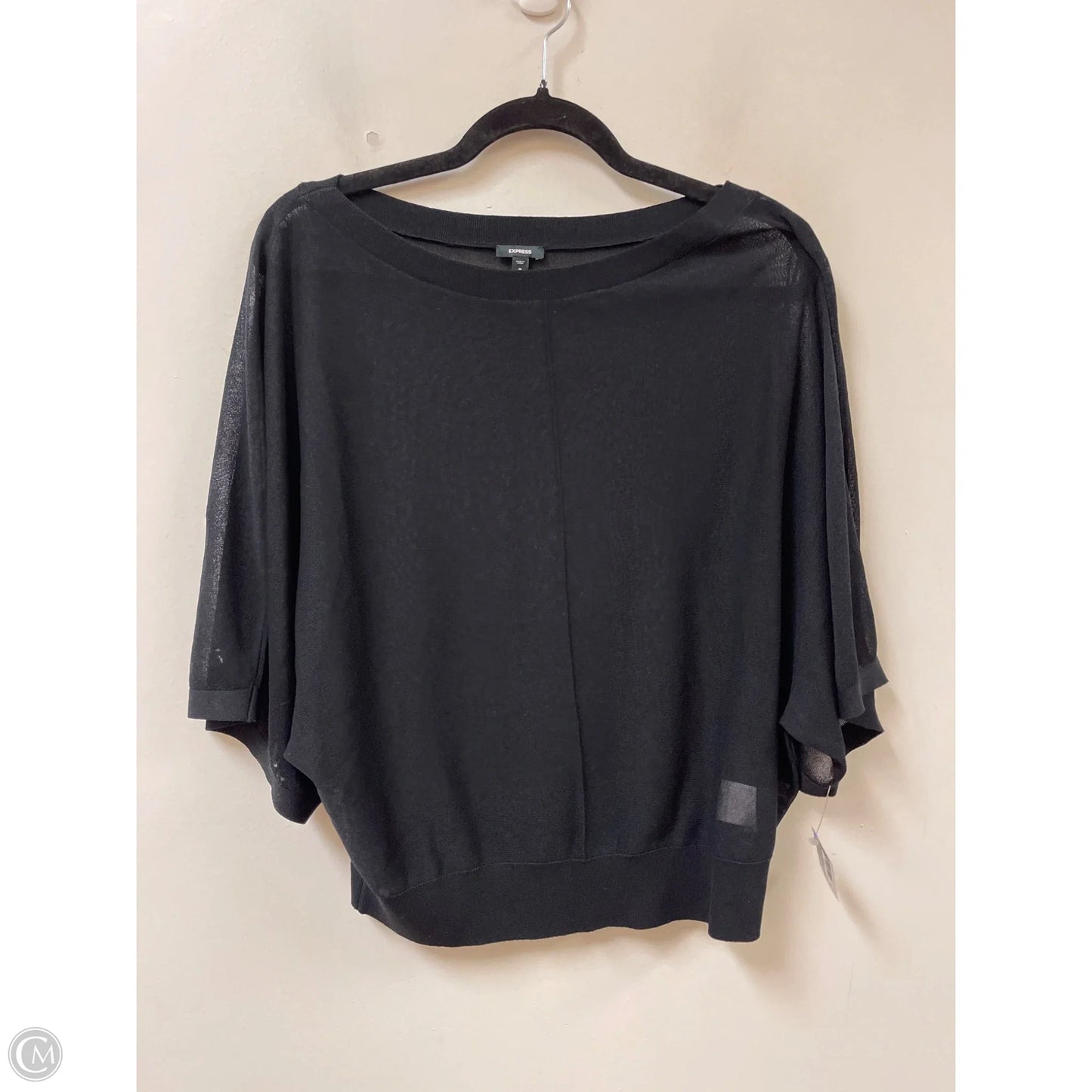 Top Short Sleeve By Express In Black, Size: M