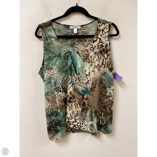 Top Sleeveless By Dressbarn In Brown & Green, Size: Xl