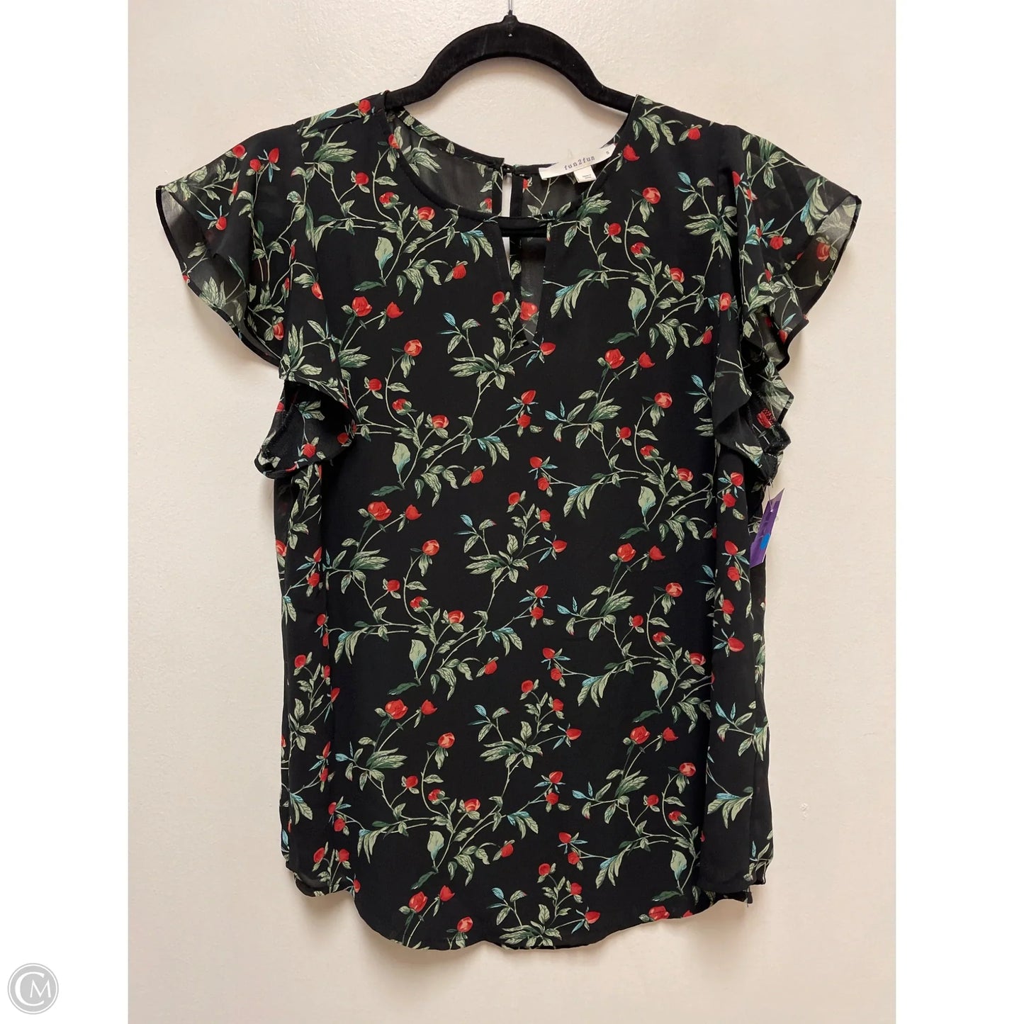 Top Short Sleeve By Clothes Mentor In Black & Red, Size: S