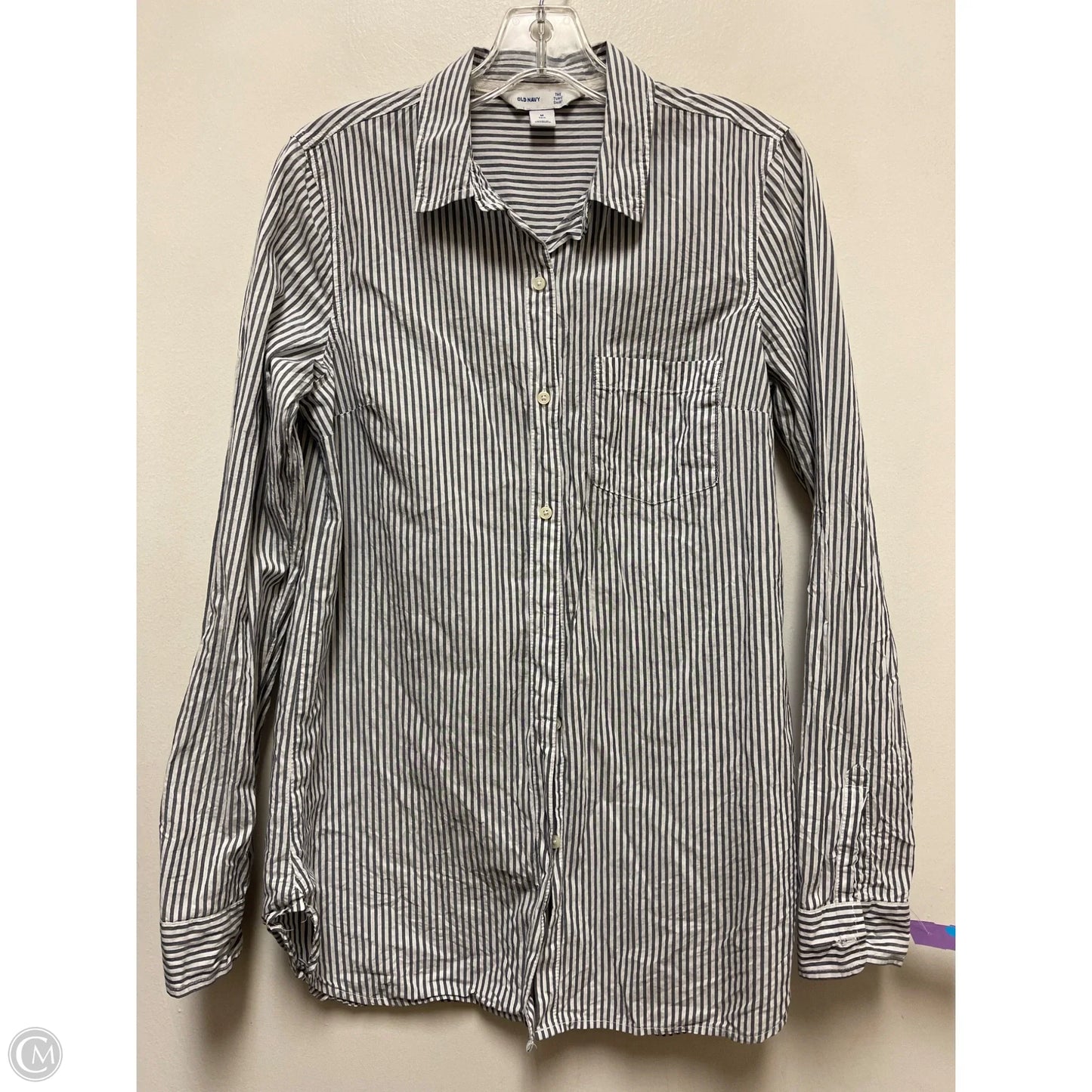 Tunic Long Sleeve By Old Navy In Striped Pattern, Size: M