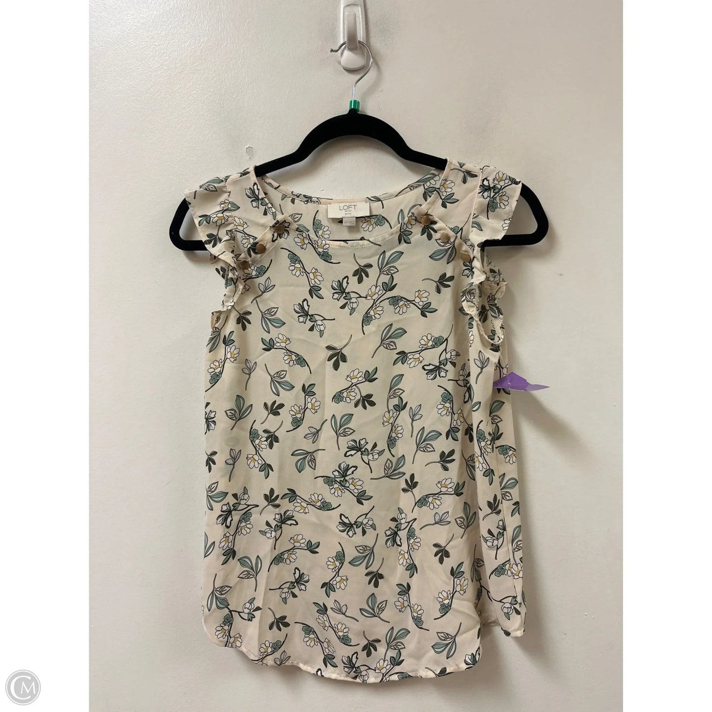 Top Short Sleeve By Loft In Floral Print, Size: Xsp
