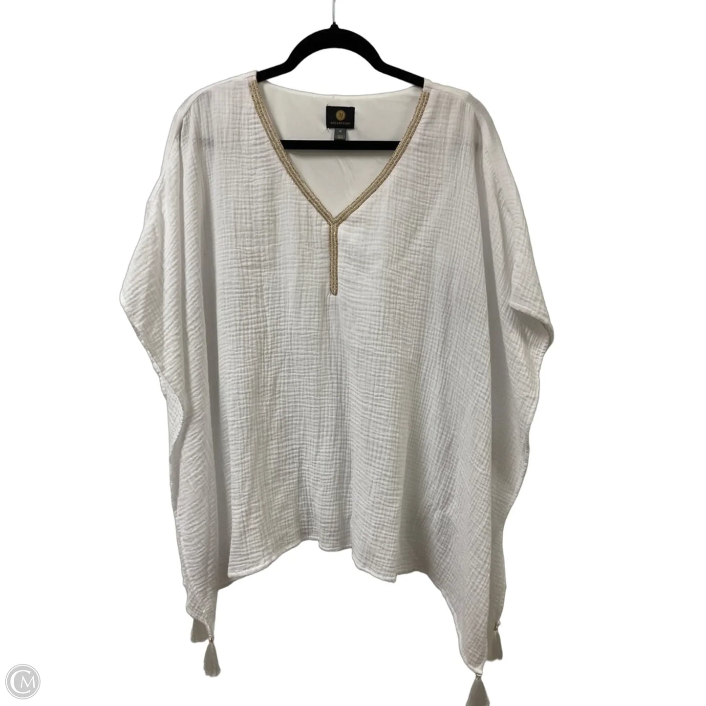 Top Short Sleeve By Jm Collections In White, Size: M