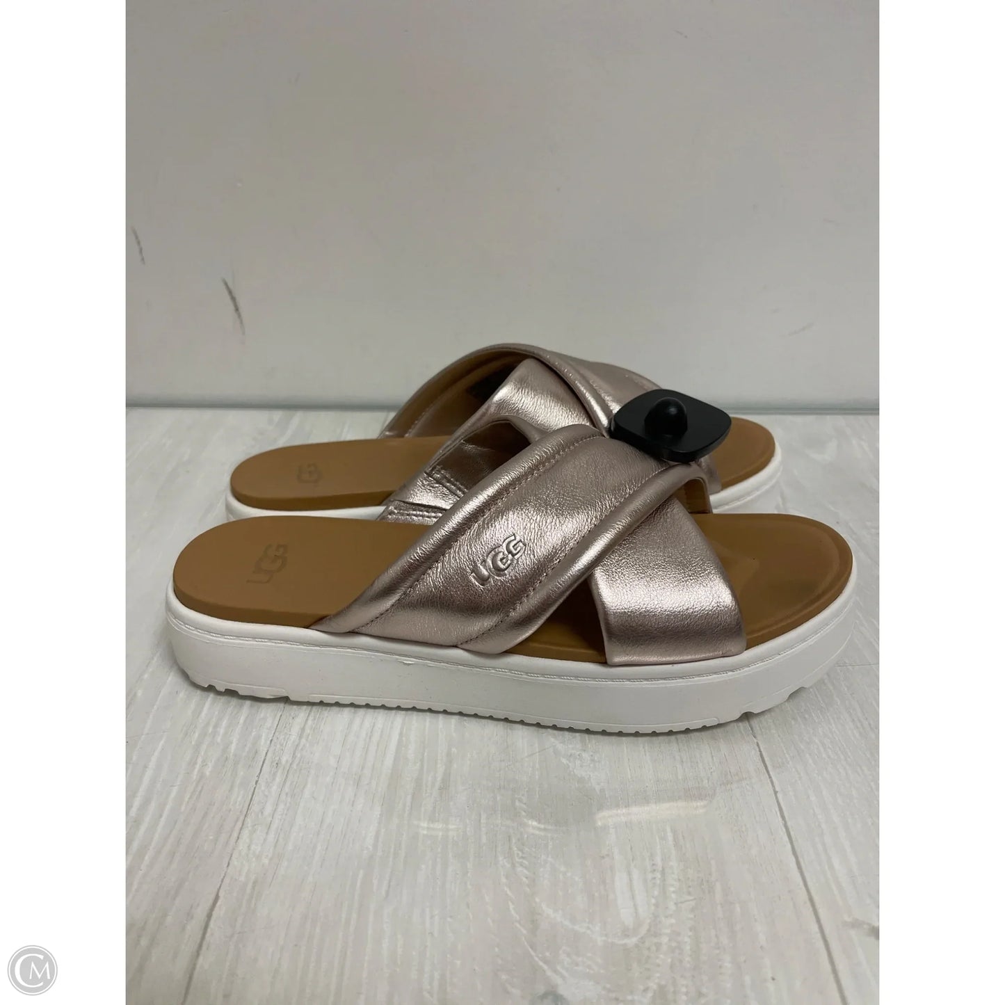 Sandals Designer By Ugg In Rose Gold, Size: 9