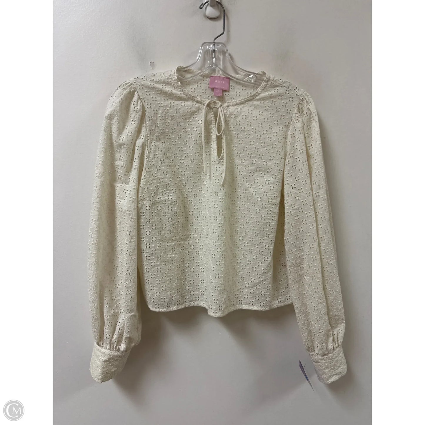 Top Long Sleeve By Muse In Cream, Size: M