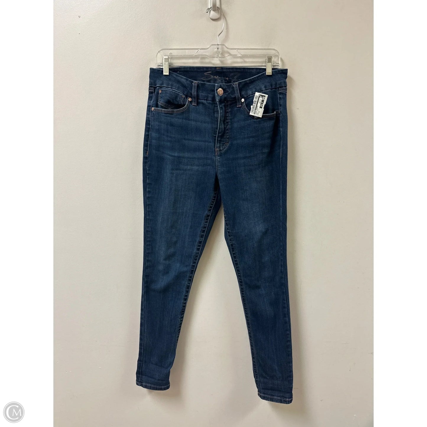 Jeans Cropped By Seven 7 In Blue Denim, Size: 12