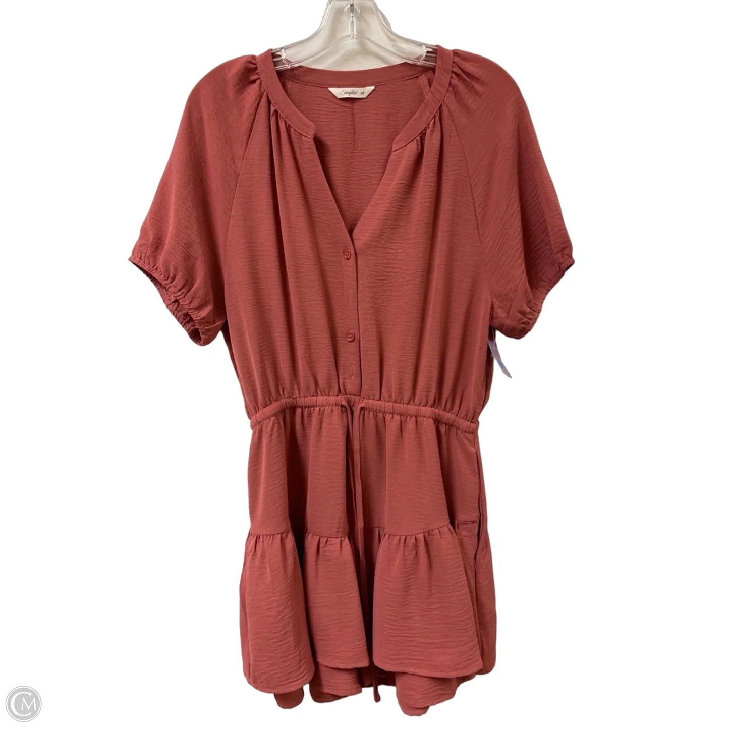 Dress Casual Short By Simplee In Pink, Size: M