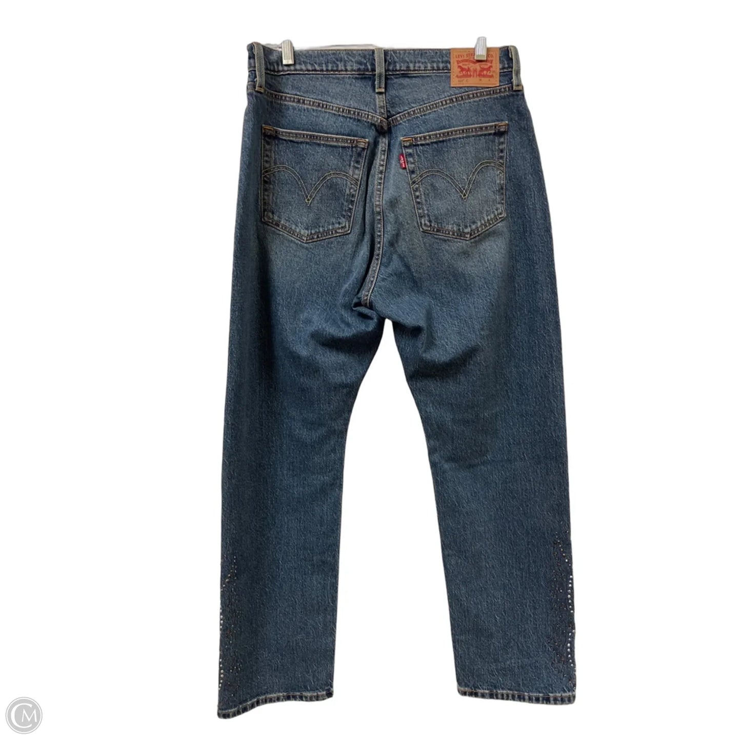 Jeans Straight By Levis In Blue Denim, Size: 12