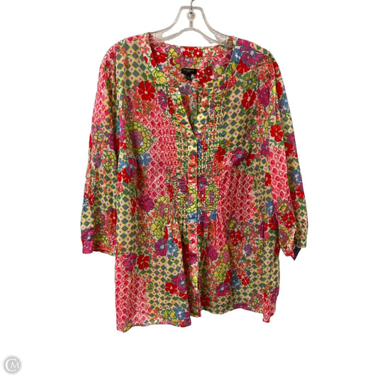 Blouse Long Sleeve By Talbots In Multi-colored, Size: 3x