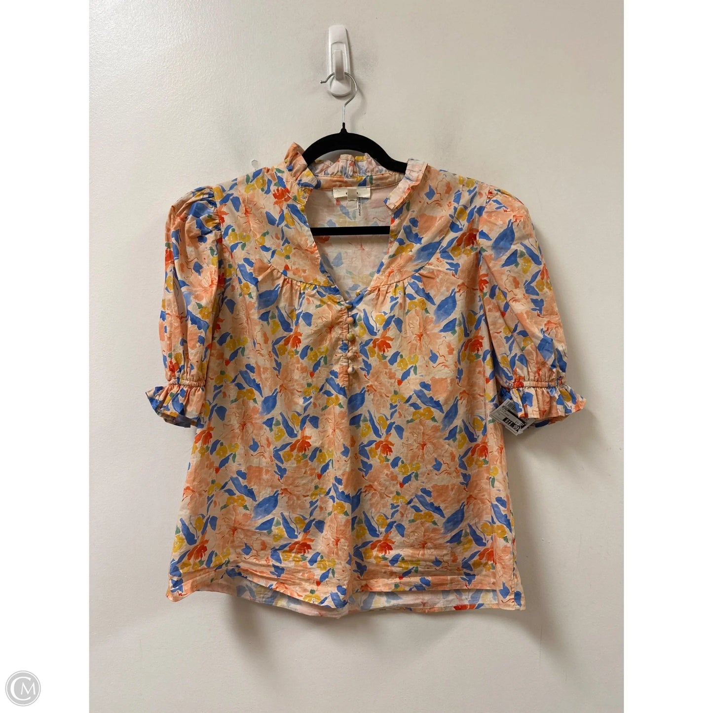 Top Short Sleeve By Entro In Blue & Orange, Size: S