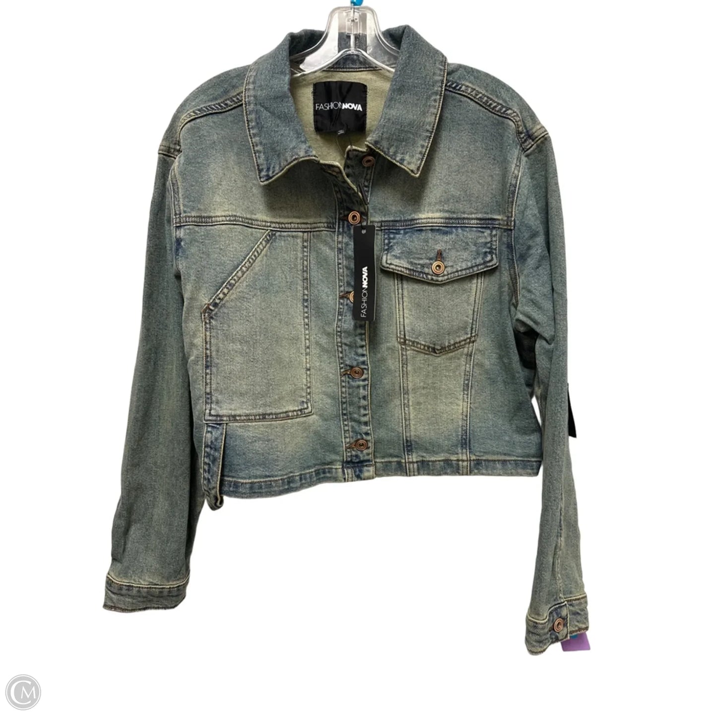 Jacket Denim By Fashion Nova In Blue Denim, Size: Xl