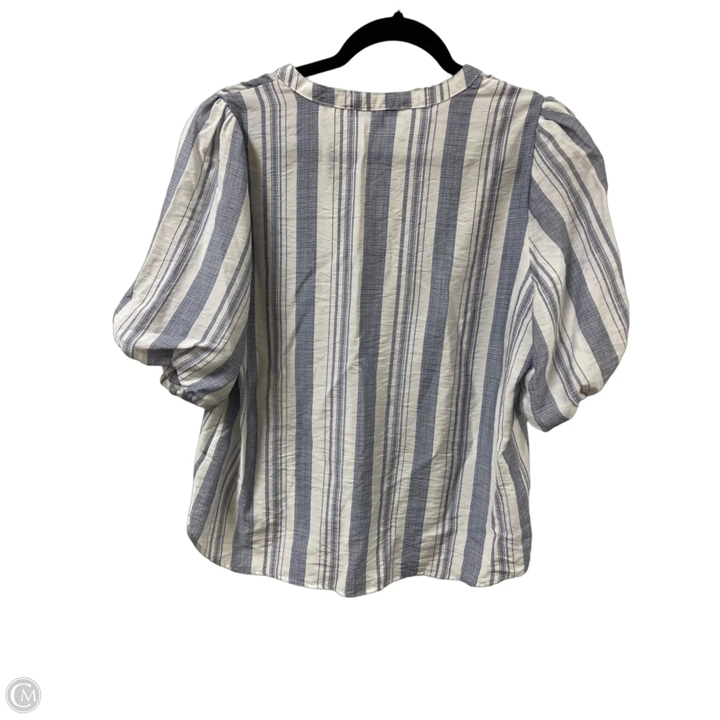 Top Short Sleeve By Clothes Mentor In Blue & White, Size: M