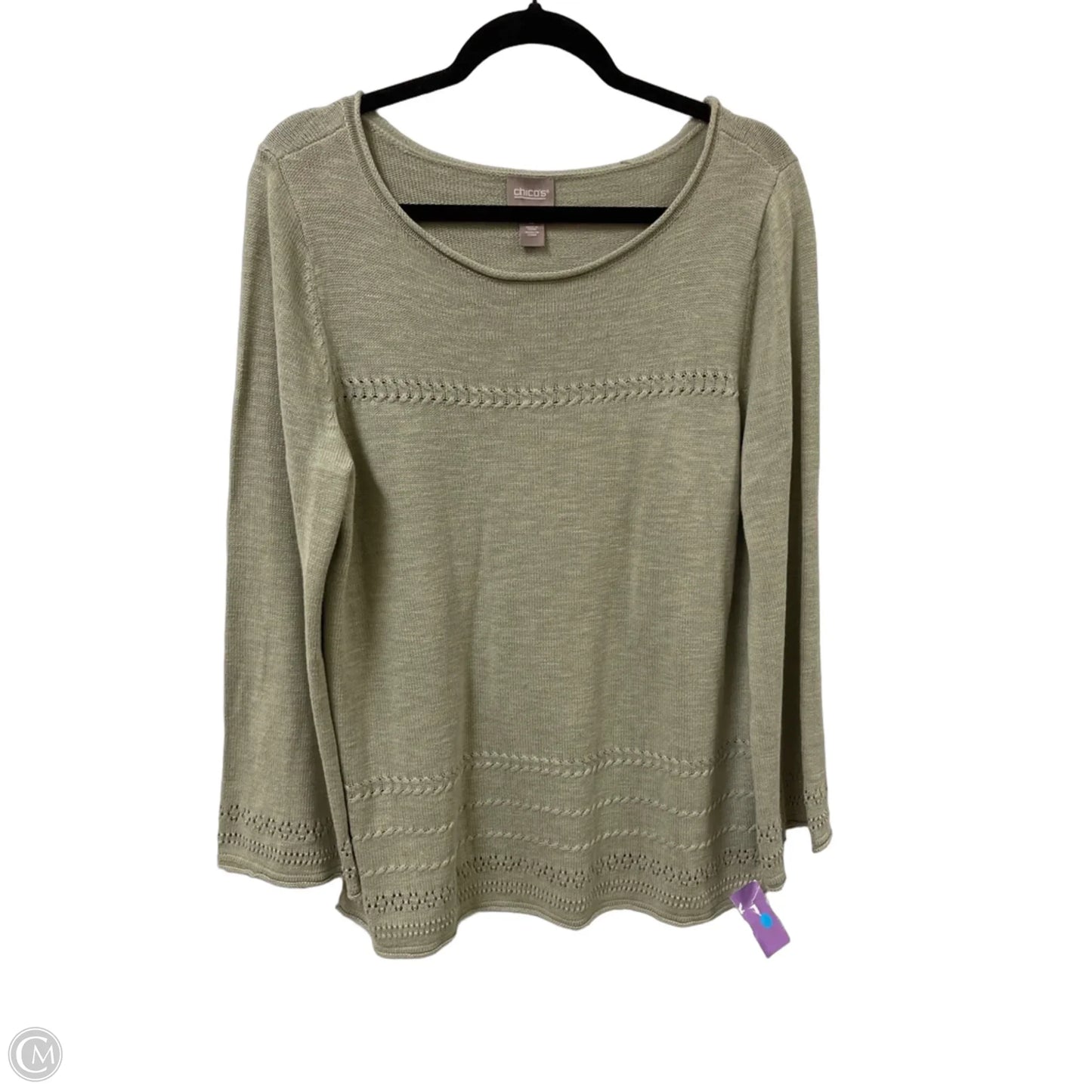Sweater By Chicos In Green, Size: L