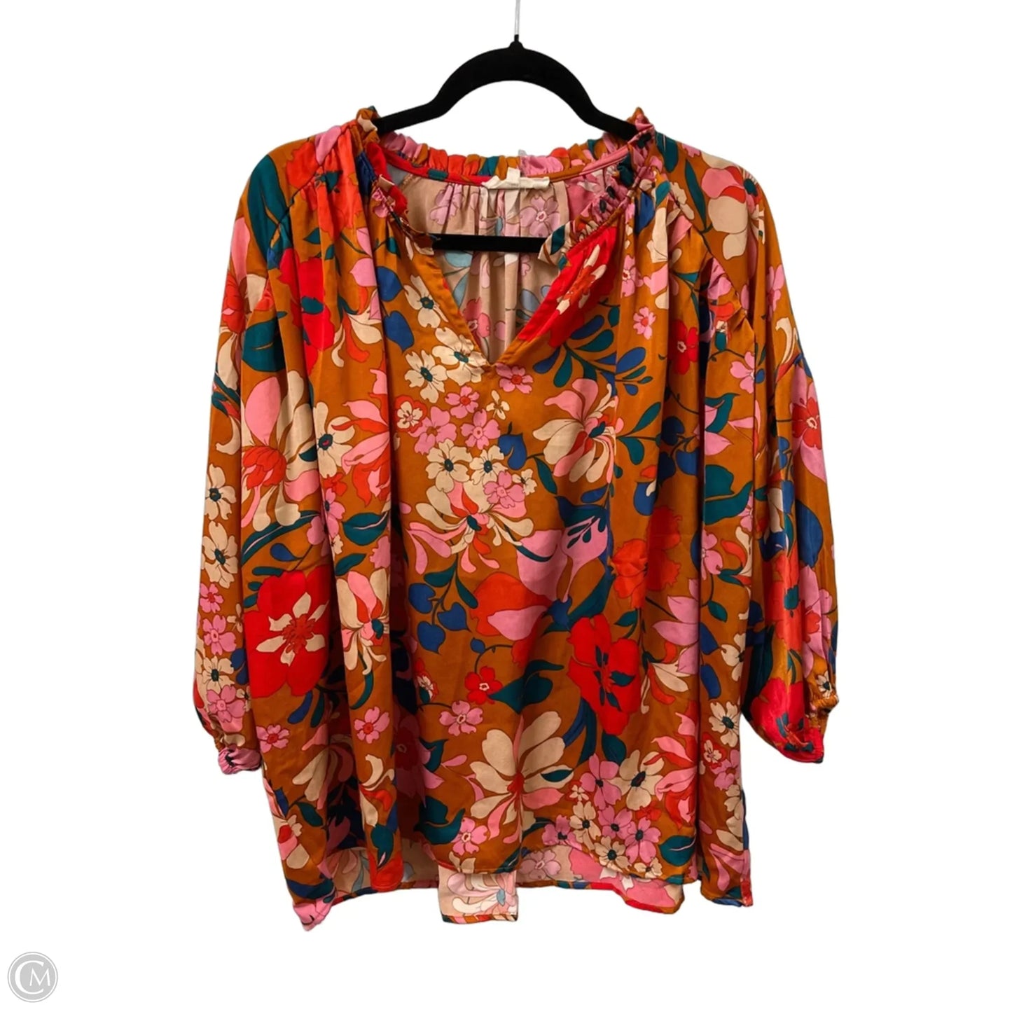 Top Long Sleeve By Entro In Floral Print, Size: M