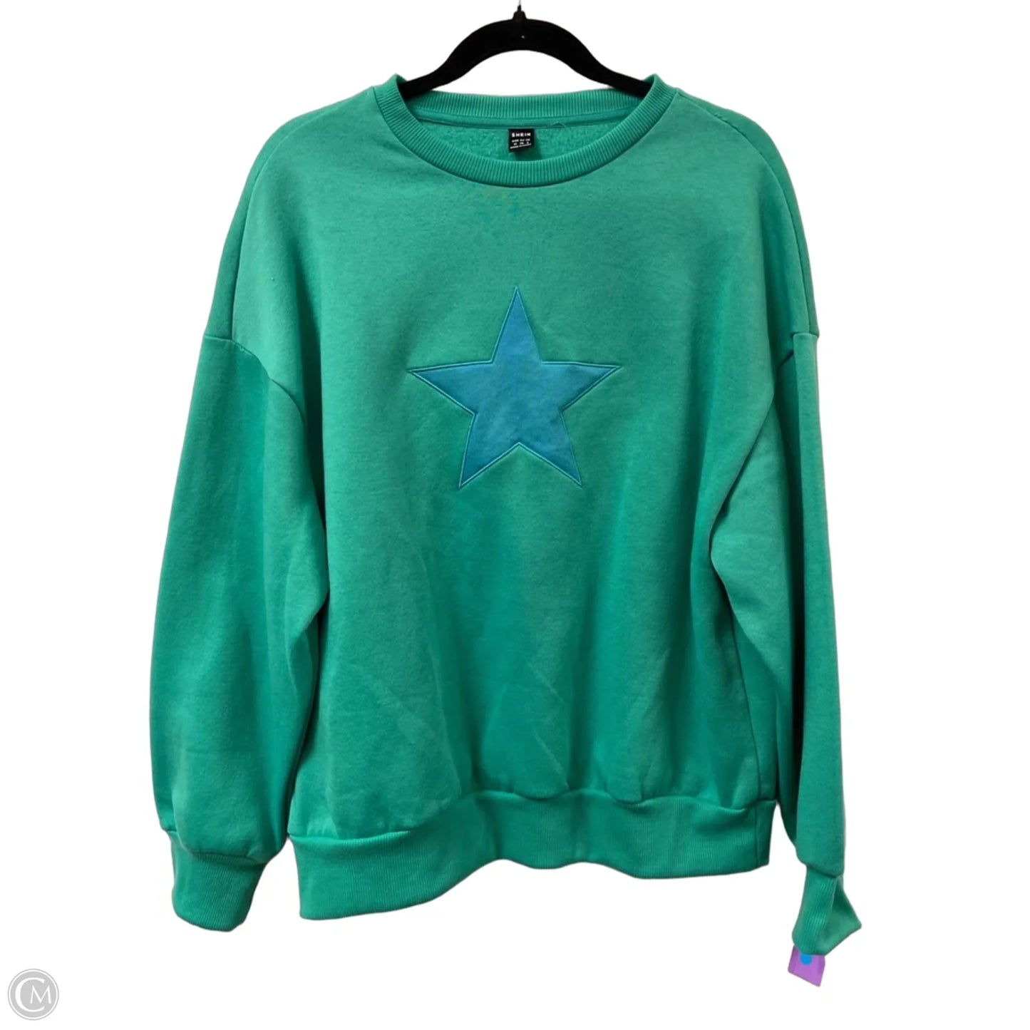 Sweatshirt Crewneck By Shein In Green, Size: M