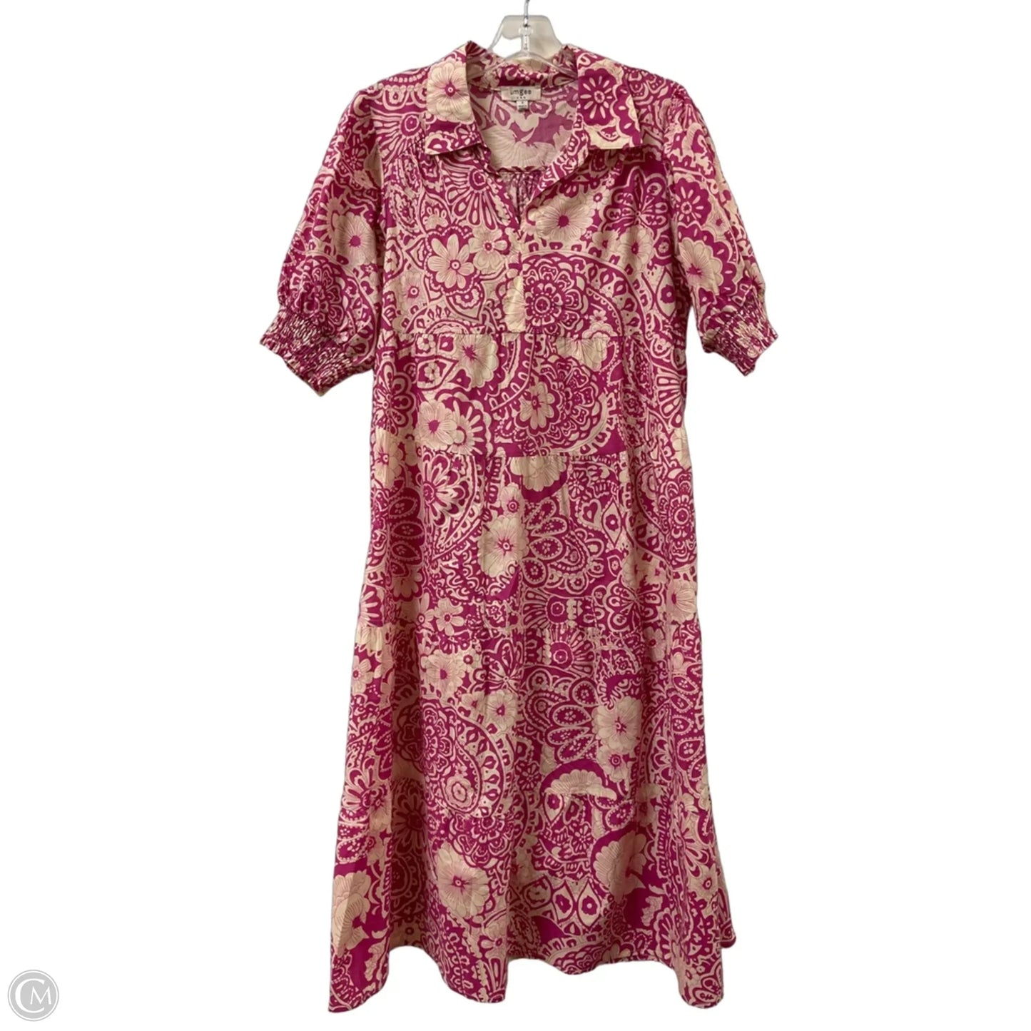 Dress Casual Midi By Umgee In Cream & Pink, Size: S