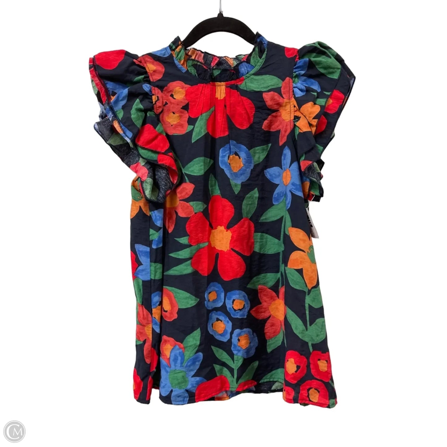 Top Short Sleeve By Entro In Blue & Red, Size: S