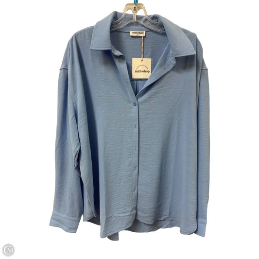 Blouse Long Sleeve By Mittoshop In Blue, Size: L