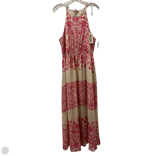 Dress Casual Maxi By Savanna Jane In Cream & Pink, Size: L