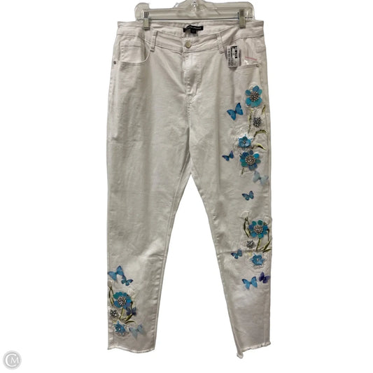 Jeans Skinny By Boston Proper In White Denim, Size: 18