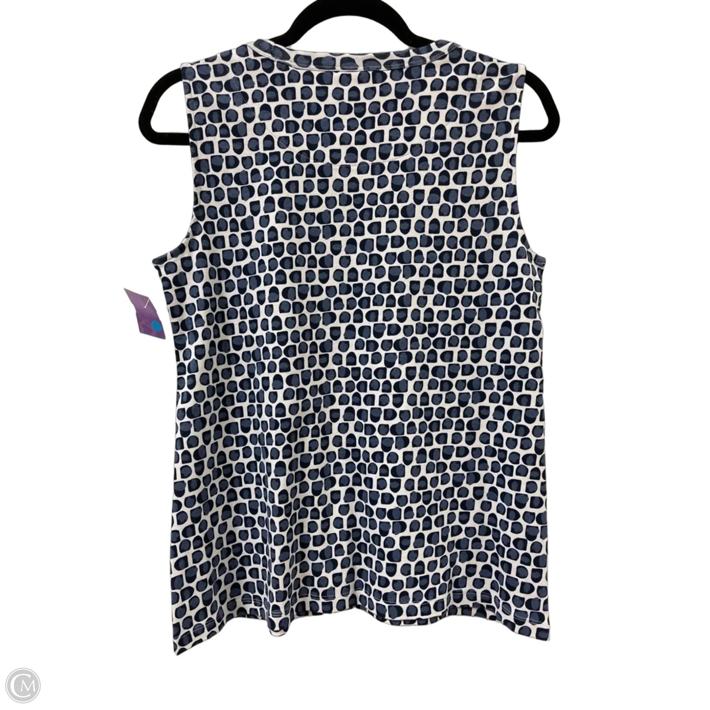 Top Sleeveless By Chicos In Blue & White, Size: M
