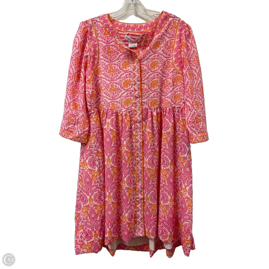 Dress Casual Midi By Gretchen Scott In Pink & White, Size: Xl