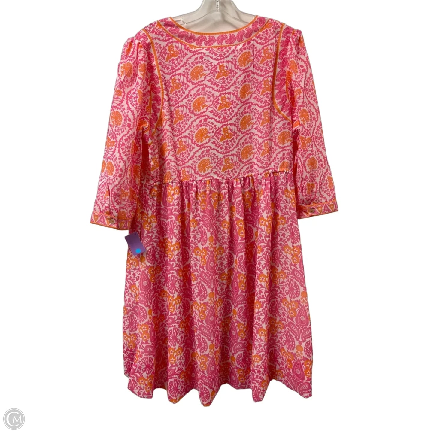 Dress Casual Midi By Gretchen Scott In Pink & White, Size: Xl