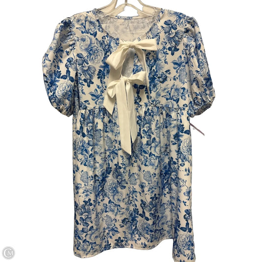 Dress Casual Short By Clothes Mentor In Blue & White, Size: M
