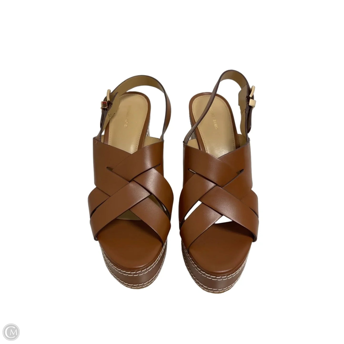 Sandals Heels Wedge By Michael By Michael Kors In Tan, Size: 9