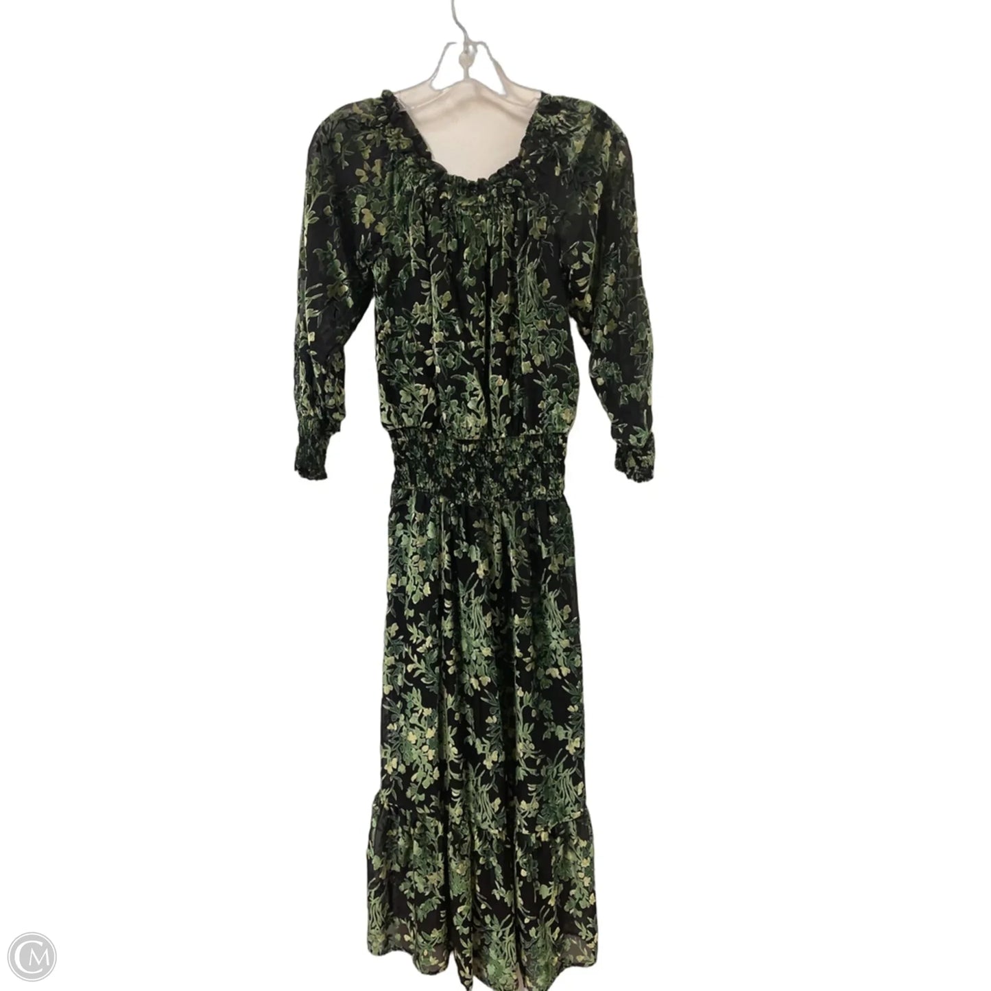 Dress Casual Maxi By Anthropologie In Black & Green, Size: Xxs