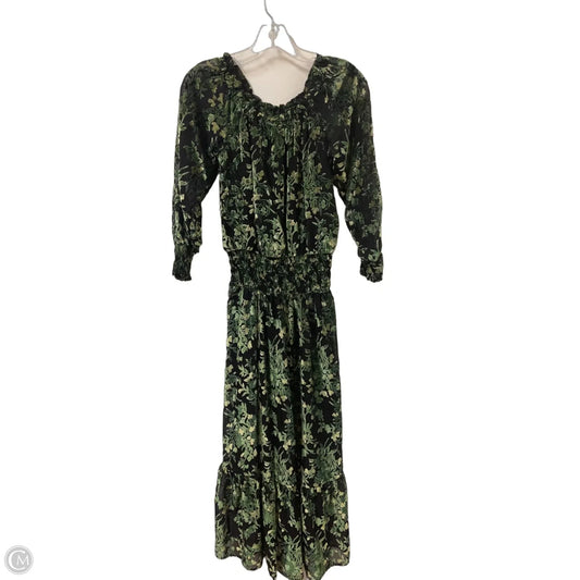 Dress Casual Maxi By Anthropologie In Black & Green, Size: Xxs