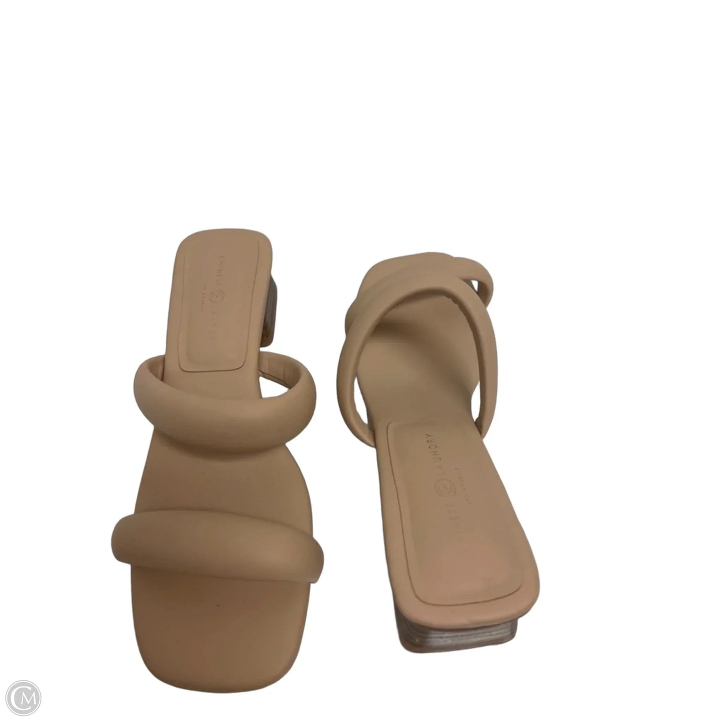 Sandals Heels Block By Chinese Laundry In Cream, Size: 7.5