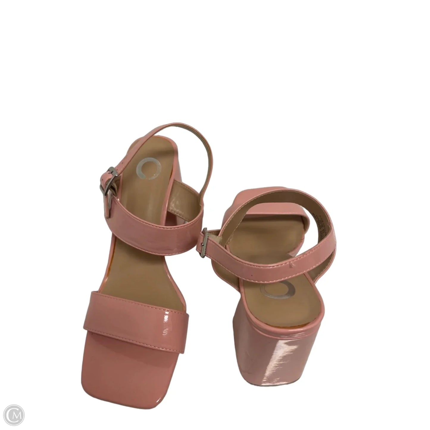 Sandals Heels Block By Journee In Pink, Size: 8.5