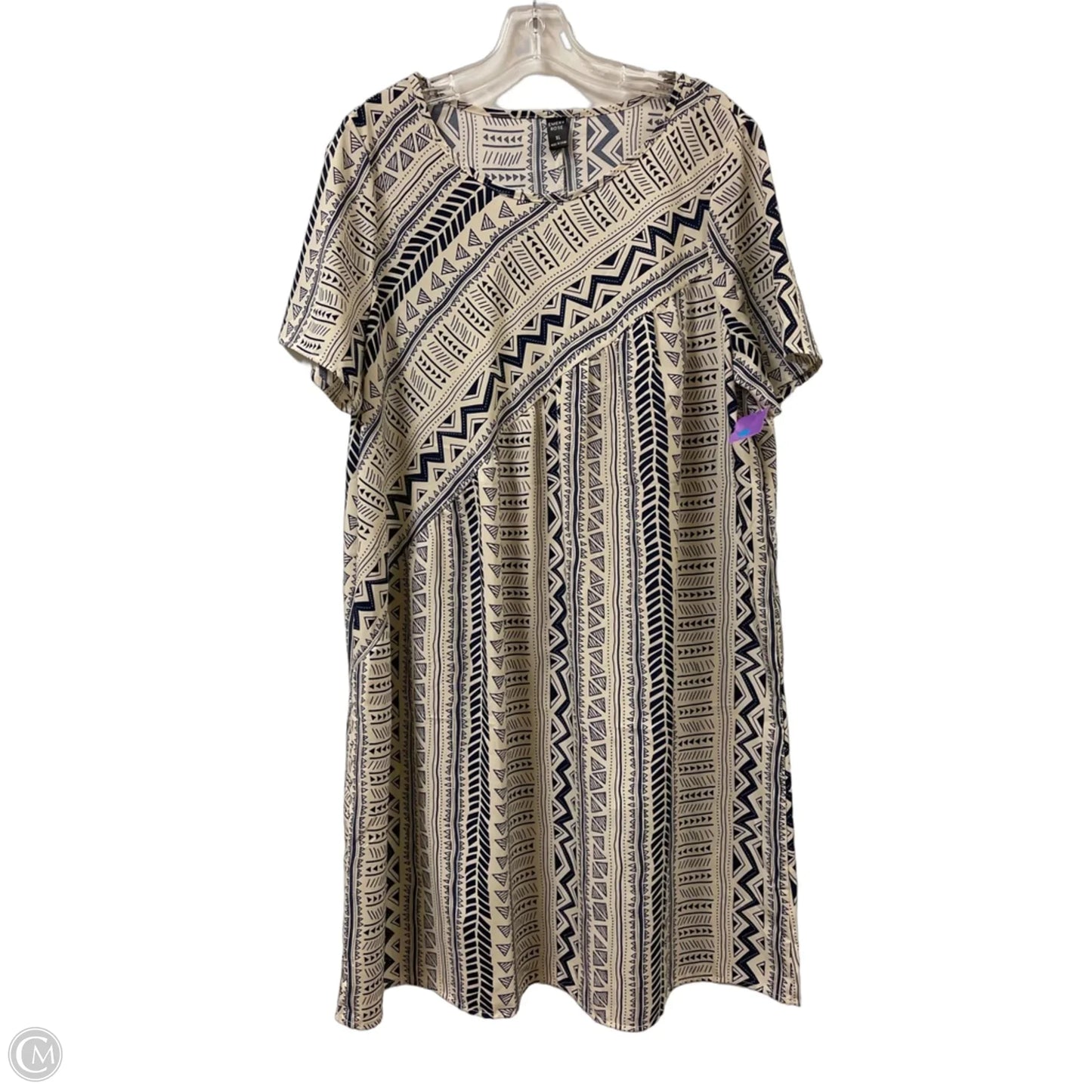 Dress Casual Midi By Emery Rose In Blue & Cream, Size: Xl