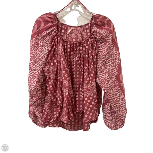 Top Long Sleeve By Free People In Pink, Size: S