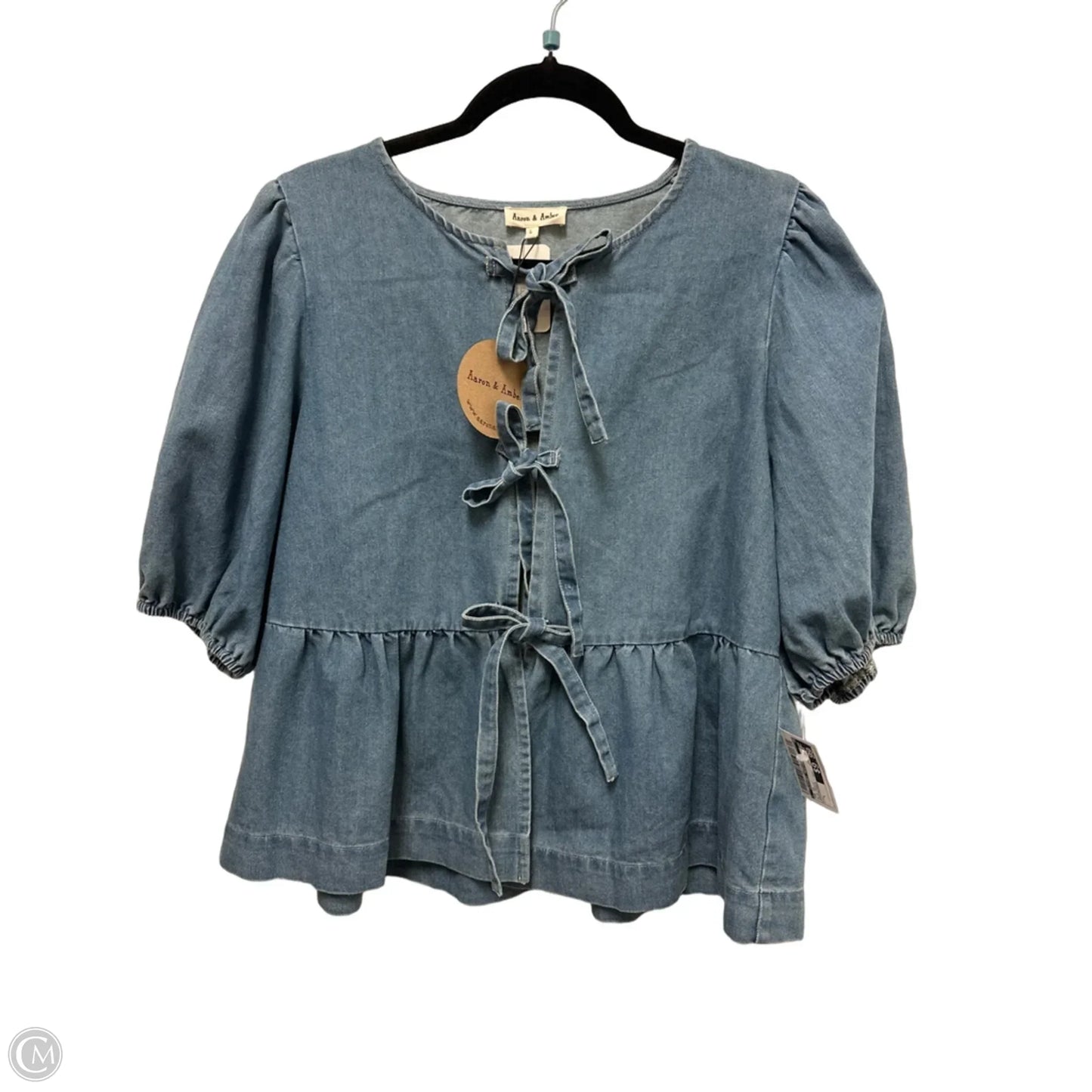 Top Short Sleeve By Clothes Mentor In Blue Denim, Size: L