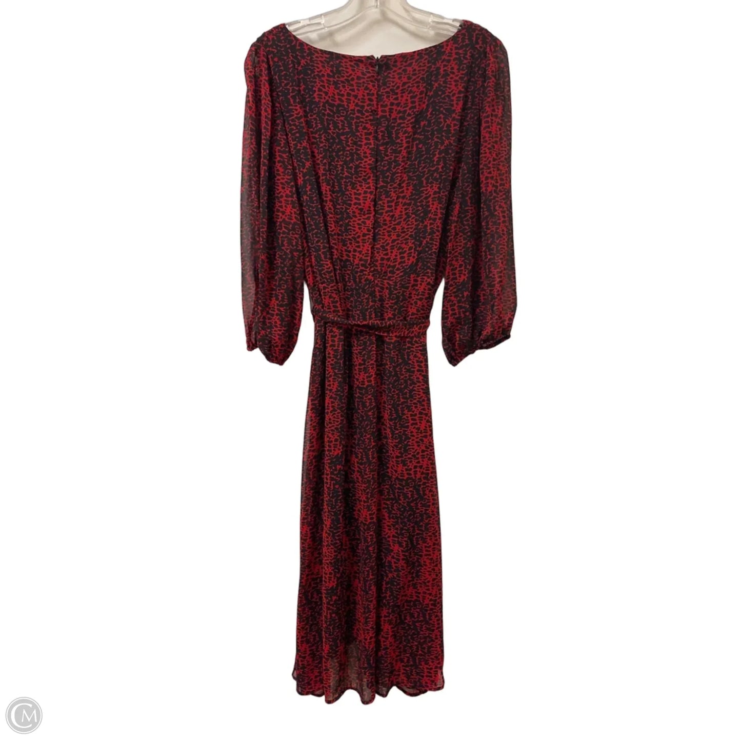 Dress Casual Midi By Dkny In Black & Red, Size: Xl