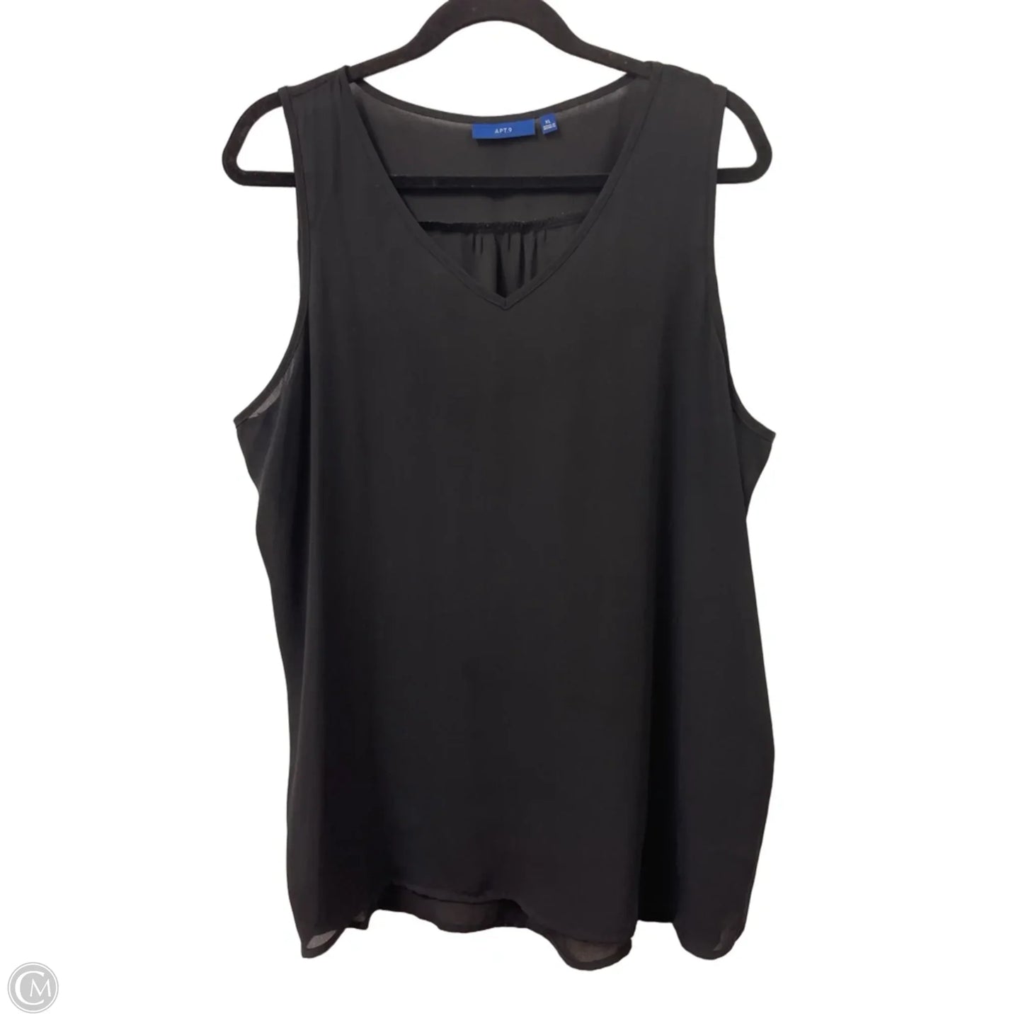 Top Sleeveless By Apt 9 In Black, Size: Xl