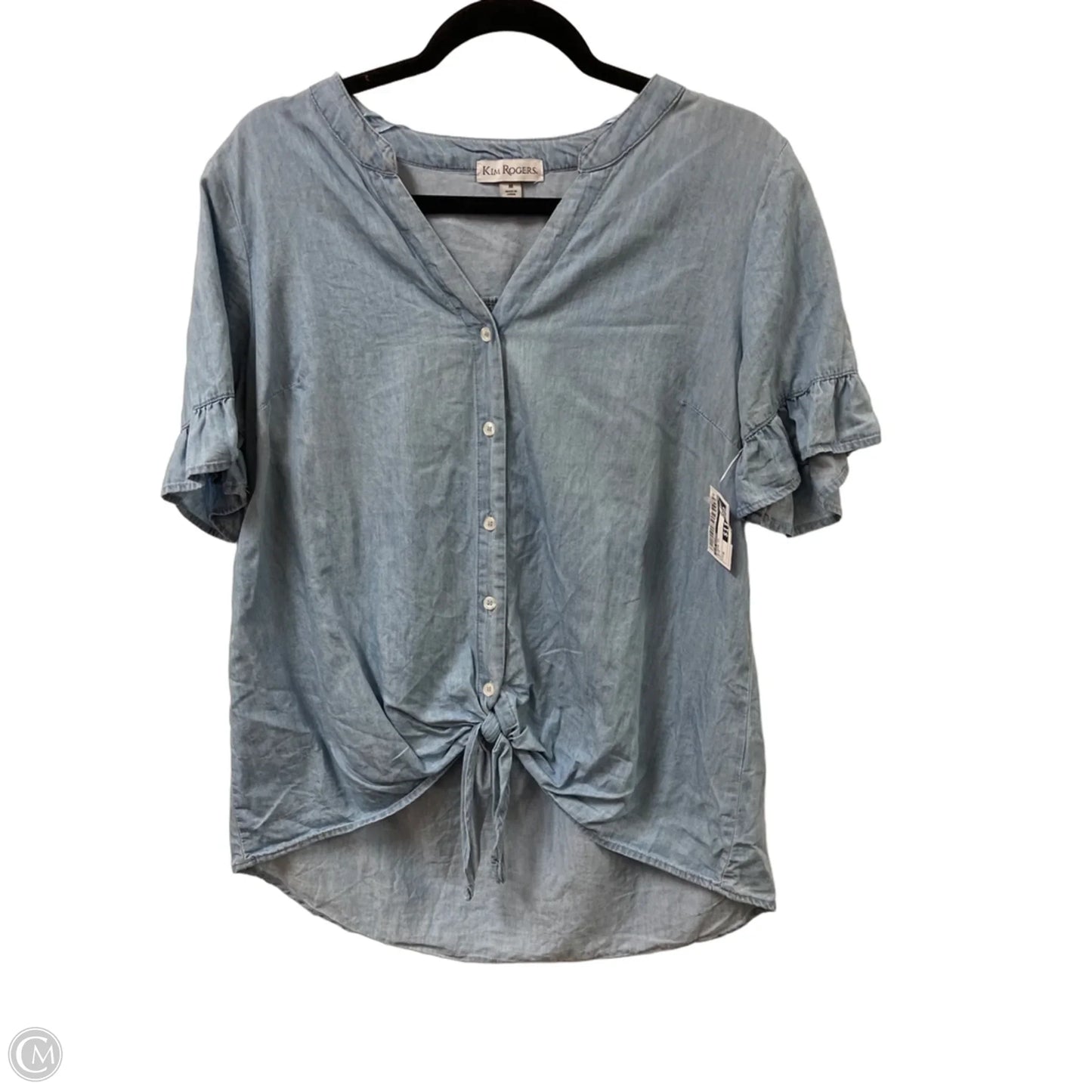 Blouse Short Sleeve By Kim Rogers In Blue, Size: M
