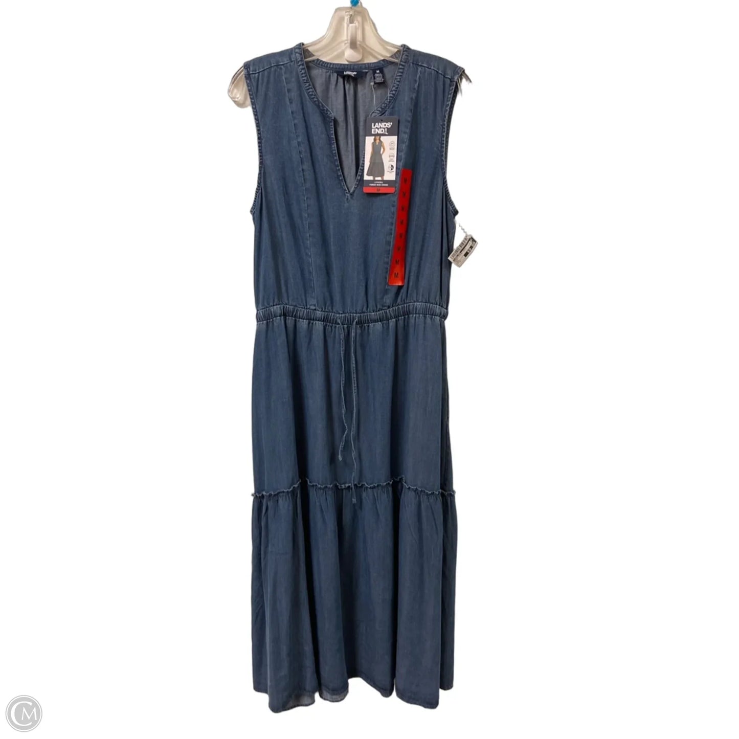 Dress Casual Midi By Lands End In Blue, Size: M