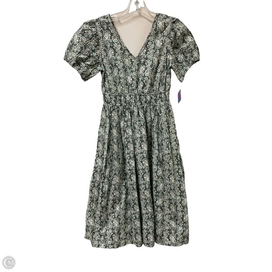 Dress Casual Midi By J. Crew In Green & White, Size: Xsp