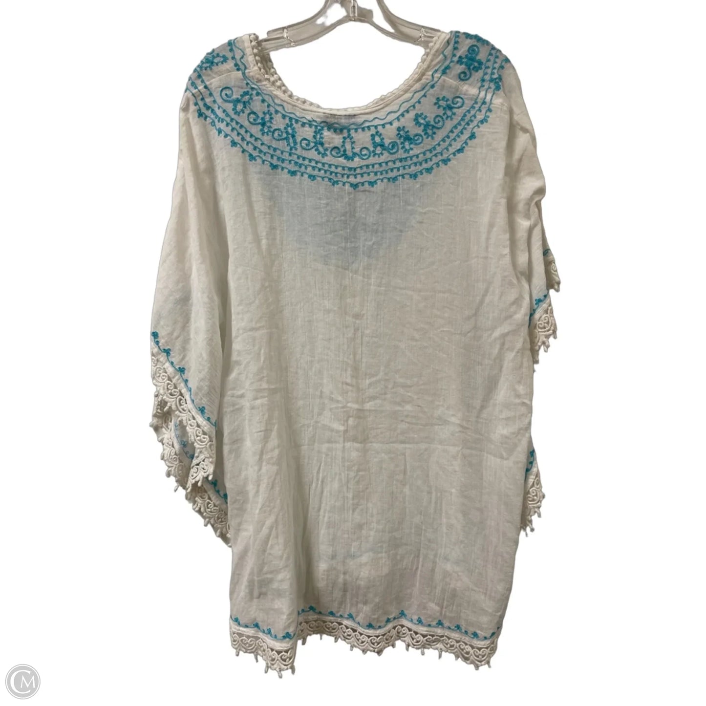 Swimwear Cover-up By Blue Island In Blue & White, Size: L